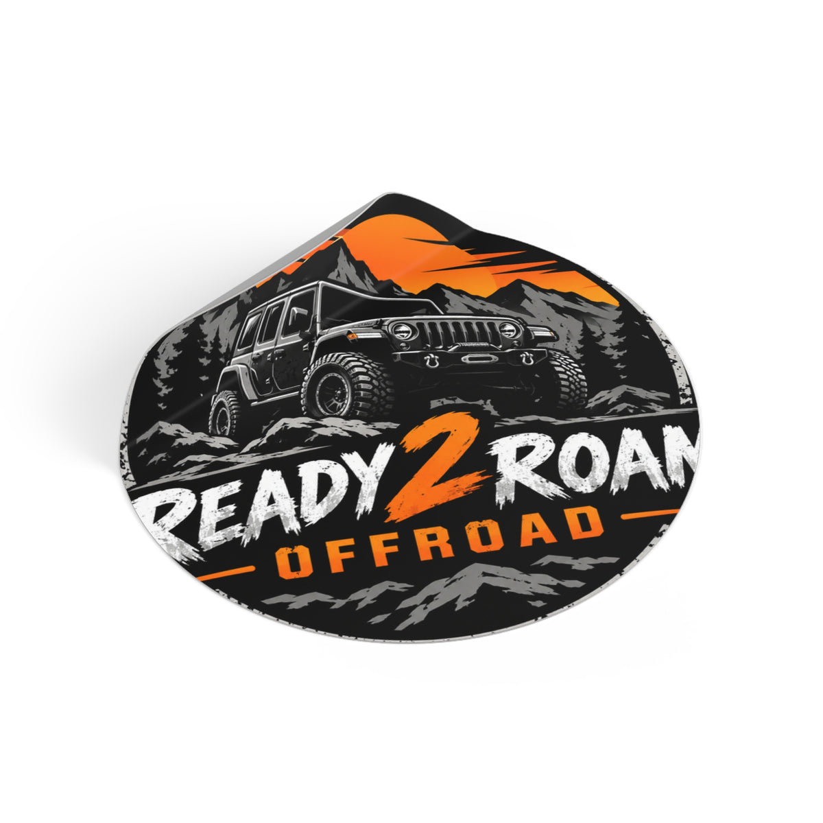 Ready 2 Roam Offroad Jeep Adventure Round Vinyl Sticker